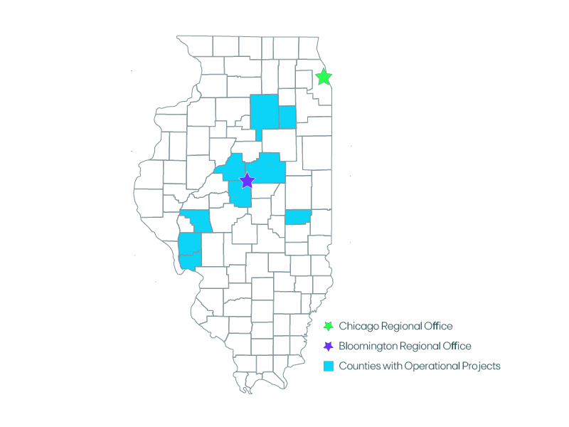 EDPR NA Illinois state map showing operational footprint