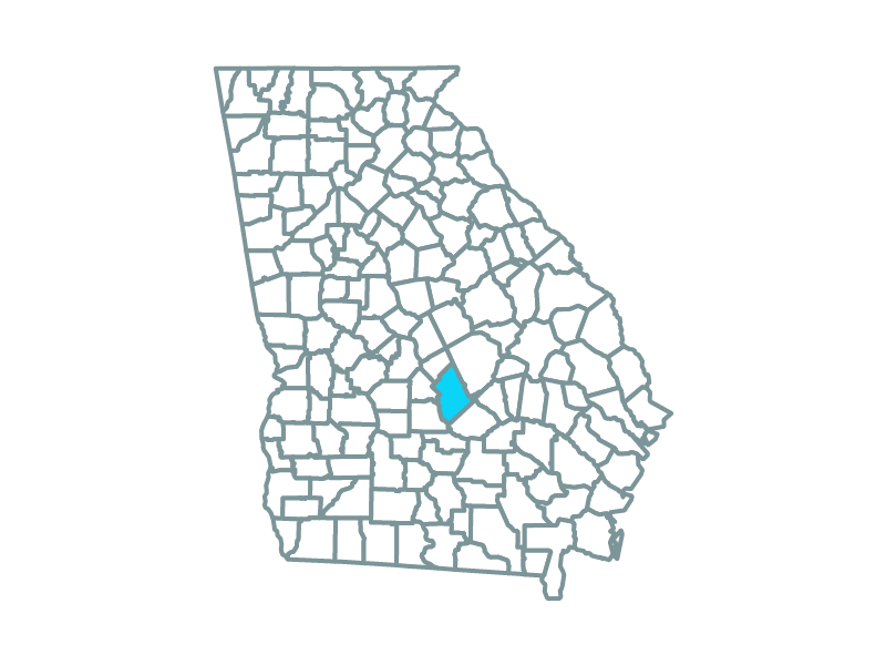 Map showing Dodge County in the state of Georgia where Sawmill Junction Solar would be located