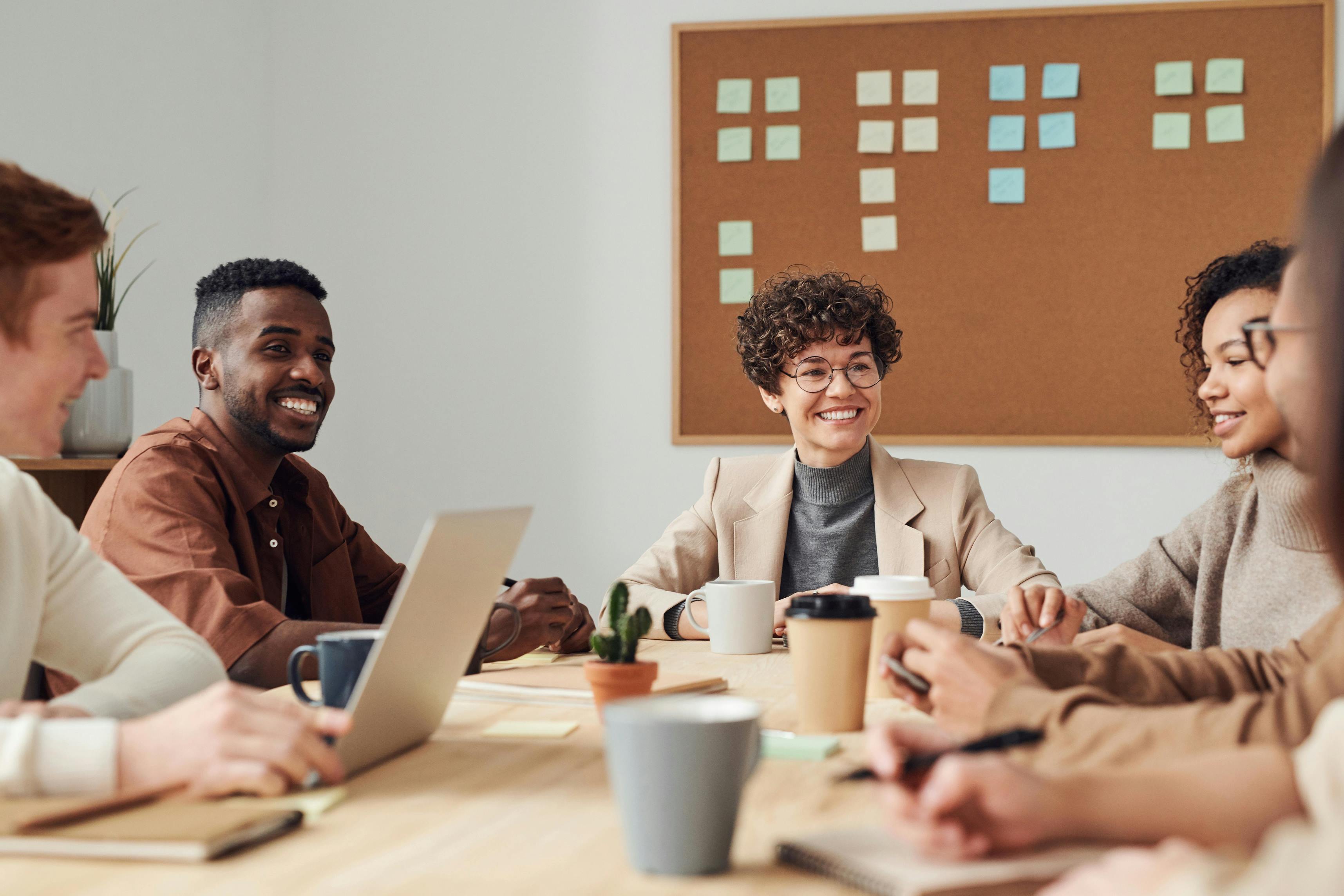 group of people in a meeting.