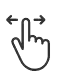 Animated hand icon indicating swipe gesture