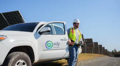 solar technician at solar park