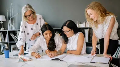 group of  women talking