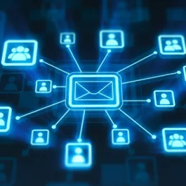 digital symbols of email and contacts 