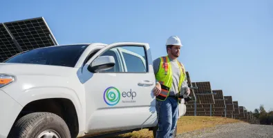 solar technician at solar park